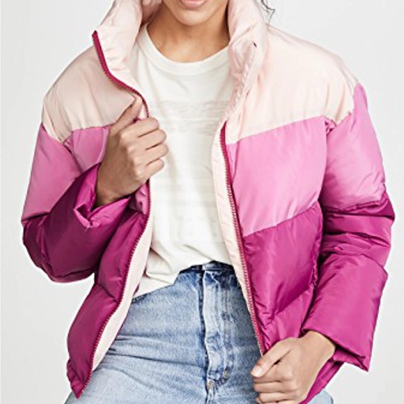 Rebecca Minkoff Jackets & Blazers - Rebecca Minkoff Vibrant Pink and Cream Puffer Jacket